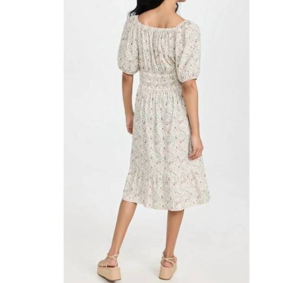 Nation LTD Cream Floral Midi Dress - Picture 2 of 9